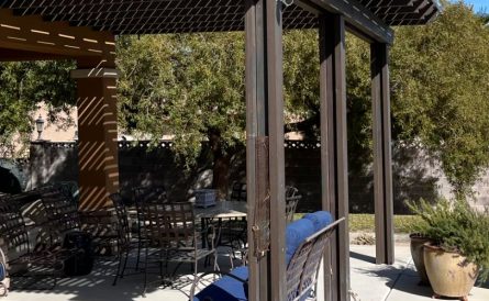 A covered patio with elements to elevate it to something comfortable